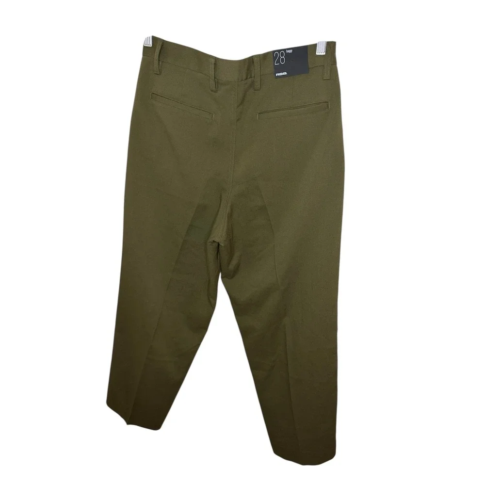 NWT – RSQ Men's Baggy Trouser Pants – Olive‎ Green – Size 28